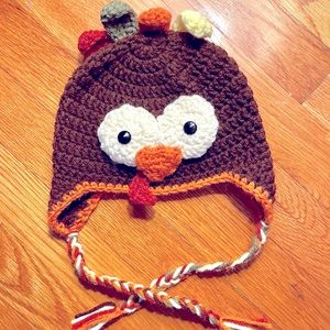 🍁Hand knit Thanksgiving Turkey Infant Baby hat